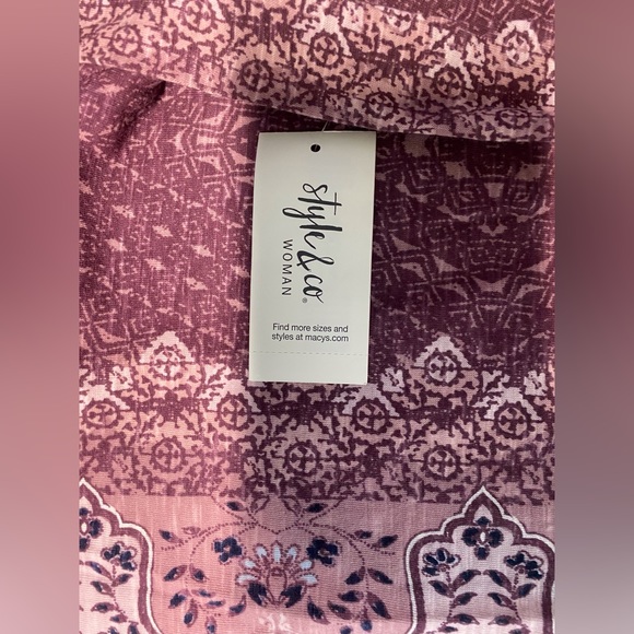 NWT Style&Co Artful Femme 3/4 Sleeve Top - Picture 5 of 5